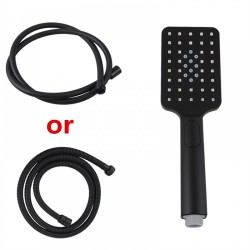ABS Square 3 Functions Matte Black Hand Held Shower Head With Shower Hose